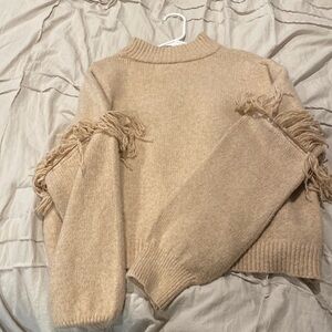 Cute Knit Sweater With Fringe